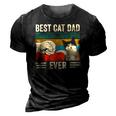 Mens Vintage Best Cat Dad Ever Bump Fit Classic 3D Print Casual Tshirt Vintage Black