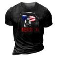 Merica Bernese Mountain Dog American Flag 4Th Of July 3D Print Casual Tshirt Vintage Black