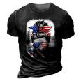 Merica Messy Bun Women Girls American Flag Usa 4Th Of July 3D Print Casual Tshirt Vintage Black