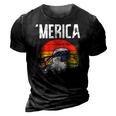 Merica Retro Eagle Bandana American Flag 4Th Of July Fourth 3D Print Casual Tshirt Vintage Black
