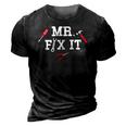 Mr Fix It Fathers Day Hand Tools Papa Daddy 3D Print Casual Tshirt Vintage Black