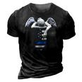 New Jersey Thin Blue Line Flag And Angel For Law Enforcement 3D Print Casual Tshirt Vintage Black