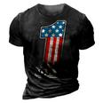 Number One Dad American Flag 4Th Of July Fathers Day Gift 3D Print Casual Tshirt Vintage Black