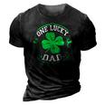 One Lucky Dad Funny St Patricks Day Gift For Daddy Men 3D Print Casual Tshirt Vintage Black
