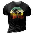 Palm Tree Vintage Retro Style Tropical Beach 3D Print Casual Tshirt Vintage Black