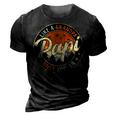 Papi Like A Grandpa Only Cooler Vintage Retro Fathers Day 3D Print Casual Tshirt Vintage Black