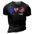 Peace Love America Funny 4Th Of July Sunflower 3D Print Casual Tshirt Vintage Black