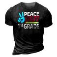 Peace Out 1St Grade Last Day Of School Teacher Girl Boy 3D Print Casual Tshirt Vintage Black