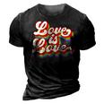 Rainbow Vintage Love Is Love Lgbt Gay Lesbian Pride 3D Print Casual Tshirt Vintage Black