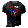 Red White And Moo Patriotic Cow Farmer 4Th Of July 3D Print Casual Tshirt Vintage Black