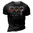 Red Wine & Blue 4Th Of July Wine Red White Blue Merica Usa 3D Print Casual Tshirt Vintage Black