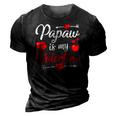 Retro Hearts Papaw Is My Valentines Day Fathers Day 3D Print Casual Tshirt Vintage Black