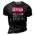 Serena Name Gift Serena Hated By Many Loved By Plenty Heart On Her Sleeve 3D Print Casual Tshirt Vintage Black