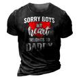 Sorry Boys My Heart Belongs To Daddy Kids Valentines Gift 3D Print Casual Tshirt Vintage Black