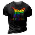T Rex Dinosaur Lgbt Gay Pride Flag Allysaurus Ally 3D Print Casual Tshirt Vintage Black