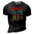 The Pontoon Captain Dad The Man Myth Happy Fathers Day 3D Print Casual Tshirt Vintage Black