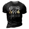 This Is What An Awesome 99 Years Old Looks Like 99Th Birthday Zip 3D Print Casual Tshirt Vintage Black