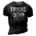 Truck Driver - Funny Big Trucking Trucker 3D Print Casual Tshirt Vintage Black