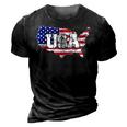 Usa American Flag United States Of America 4Th Of July 3D Print Casual Tshirt Vintage Black