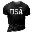Usa Women Men Kids Patriotic American Flag 4Th Of July 3D Print Casual Tshirt Vintage Black