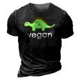 Vegan Dinosaur Green Save Wildlife 3D Print Casual Tshirt Vintage Black