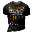 Vintage Blessed By God For 81 Years Happy 81St Birthday 3D Print Casual Tshirt Vintage Black