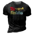 Vintage The Jazzfather Happy Fathers Day Trumpet Player 3D Print Casual Tshirt Vintage Black