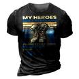 Vintage Veteran Mom My Heroes Dont Wear Capes Army Boots T-Shirt 3D Print Casual Tshirt Vintage Black