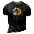 Womens Sunflower Thin Red Line Us Flag Sunshine Firefighter Gift 3D Print Casual Tshirt Vintage Black