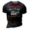 Womens Warning 50Th Birthday Cruise In Progress Funny Cruise 3D Print Casual Tshirt Vintage Black