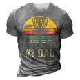 1 Dad Disc Golf Gift Number One Father Frisbee Golfing Disk 3D Print Casual Tshirt Grey