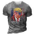 2024 Trump 4Th Of July S Merica 3D Print Casual Tshirt Grey