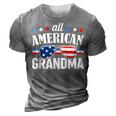 All American Grandma 4Th Of July Usa Family Matching Outfit 3D Print Casual Tshirt Grey