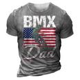 American Flag Bmx Dad Fathers Day Funny 4Th Of July 3D Print Casual Tshirt Grey