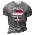 American Grown With Dominican Roots Usa Dominican Flag 3D Print Casual Tshirt Grey