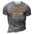 Arlo Name Gift Arlo The Man The Myth The Legend 3D Print Casual Tshirt Grey