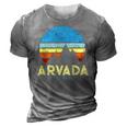Arvada Colorado Mountains Vintage Retro 3D Print Casual Tshirt Grey