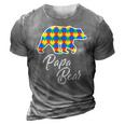 Bear Autism Puzzle Awareness Papa Bear Gifts 3D Print Casual Tshirt Grey