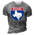 Beaumont Texas Tx Interstate Highway Vacation Souvenir 3D Print Casual Tshirt Grey