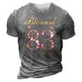 Blessed By God For 83 Years Old Birthday Party 3D Print Casual Tshirt Grey