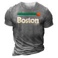 Boston Basketball B-Ball Massachusetts Green Retro Boston 3D Print Casual Tshirt Grey