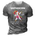 Brothercorn Brother Unicorn Birthday Family Matching Bday 3D Print Casual Tshirt Grey