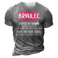 Brynlee Name Gift Brynlee Hated By Many Loved By Plenty Heart On Her Sleeve 3D Print Casual Tshirt Grey