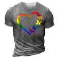 Butterfly Heart Rainbow Love Is Love Lgbt Gay Lesbian Pride 3D Print Casual Tshirt Grey