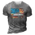 Choose Love Bills Vintage American Flag 3D Print Casual Tshirt Grey