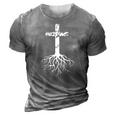 Christian Cross Roots Faith 3D Print Casual Tshirt Grey