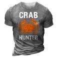 Crab Hunter Crab Lover Vintage Crab 3D Print Casual Tshirt Grey