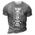 Dear Dad Thanks For Picking Up My Poop Happy Fathers Day Dog 3D Print Casual Tshirt Grey