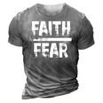 Distressed Faith Over Fear Believe In Him 3D Print Casual Tshirt Grey