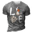 Dogs 365 Love Bernese Mountain Dog Paw Pet Rescue 3D Print Casual Tshirt Grey